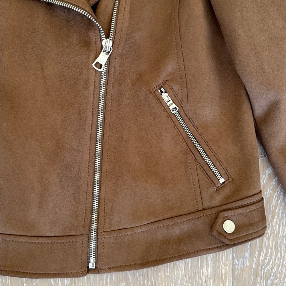 LOFT Faux Suede Motorcycle Jacket. Size Small. Barely worn. - Picture 3 of 4